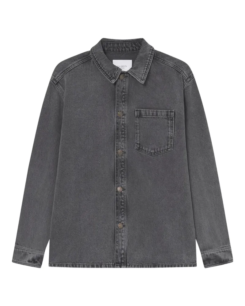 LES DEUX Jeanshemd aus Baumwolle - Grau Grau
