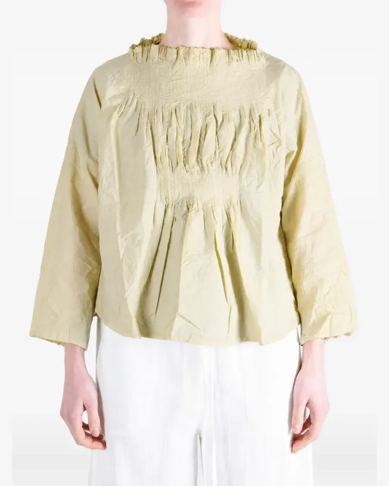 Daniela Gregis ruffled-neck blouse - Grün Grün