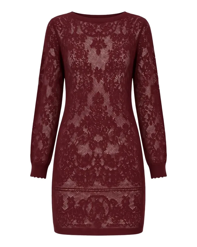 Twin-Set short jacquard knit dress - Rot Rot