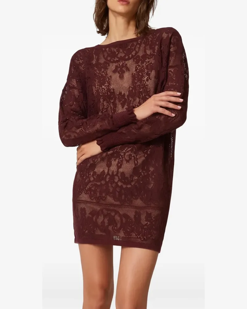 Twin-Set Kurzes Jacquard-Strickkleid - Rot Rot