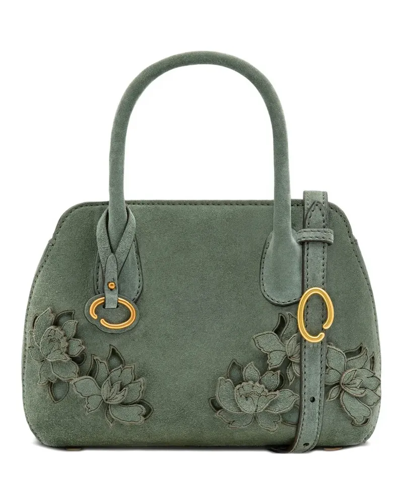 Oscar de la Renta Mini Ivy Tote Bag aus Wildleder - Grün Grün