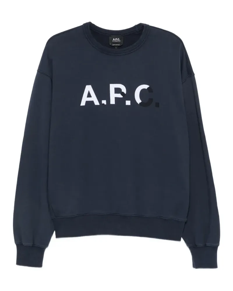 A.P.C. Sweatshirt mit Logo-Print - Blau Blau