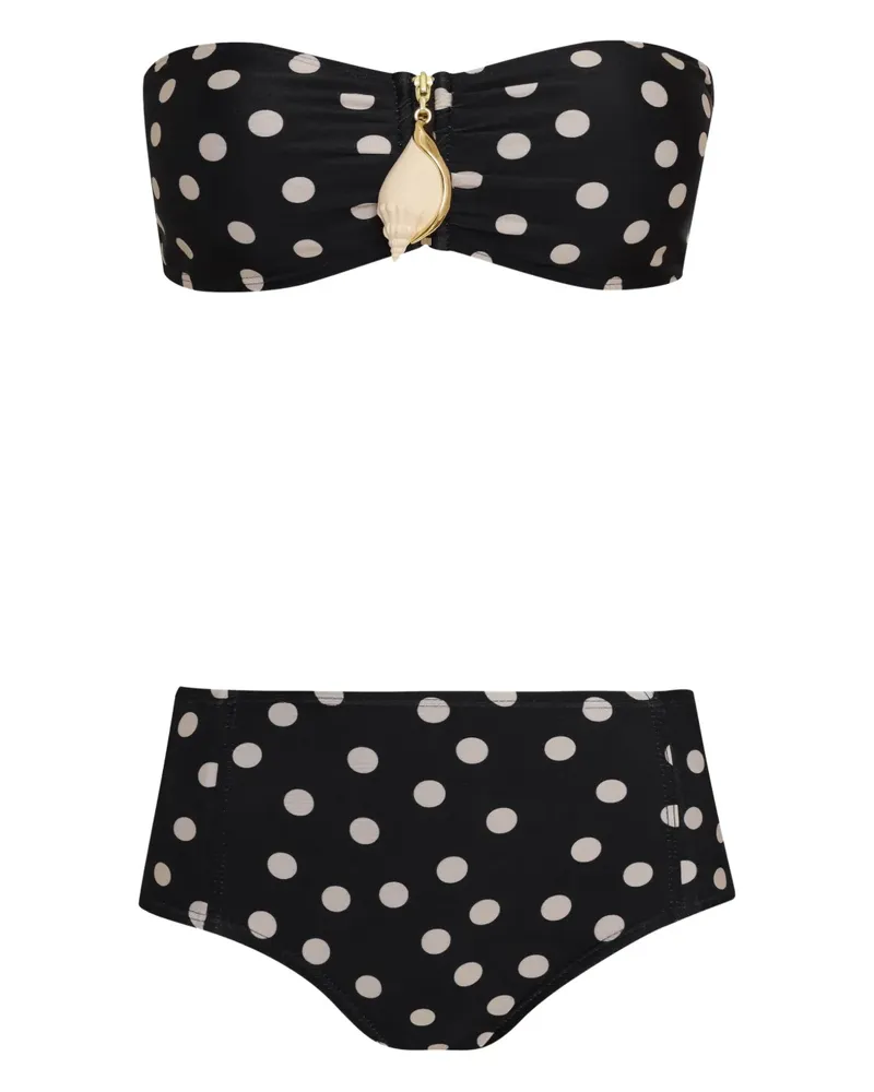 BRIGITTE shell-detail bikini - Schwarz Schwarz