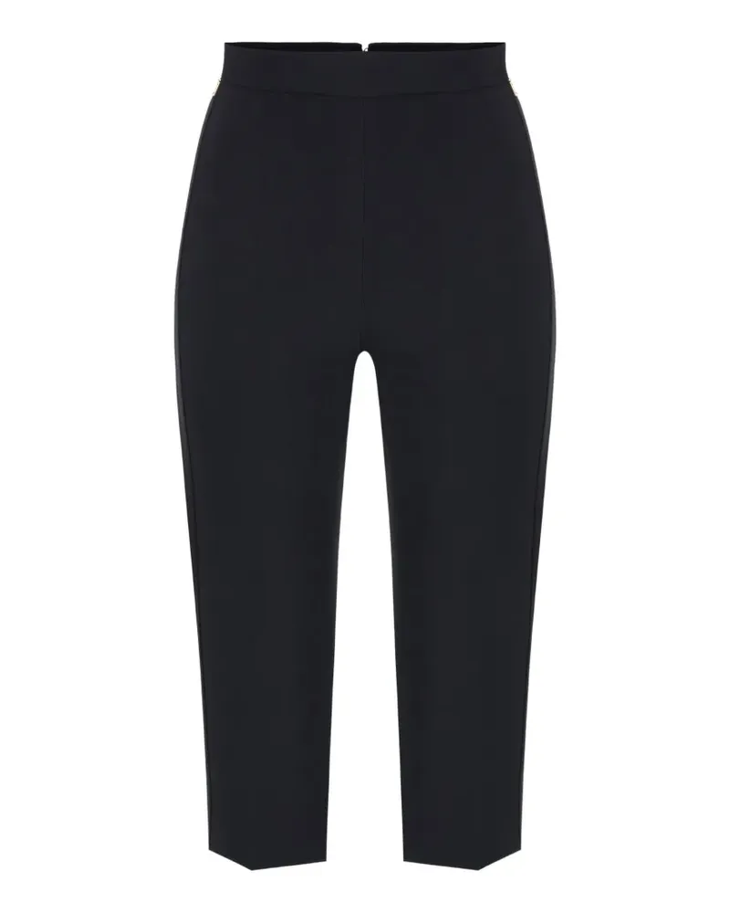 Elisabetta Franchi Hose aus leichtem Krepp und Satin - Schwarz Schwarz