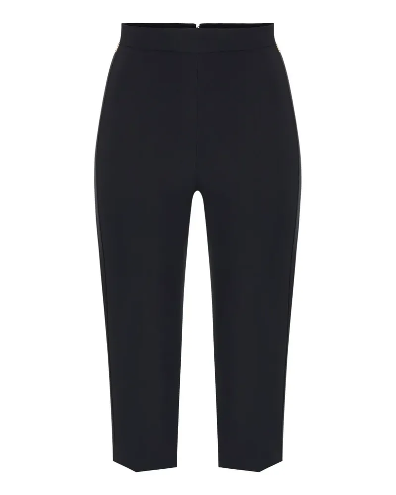 Elisabetta Franchi Hose aus leichtem Krepp und Satin - Schwarz Schwarz