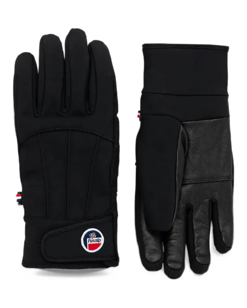 FUSALP Glacier panelled logo-patch ski gloves - Schwarz Schwarz