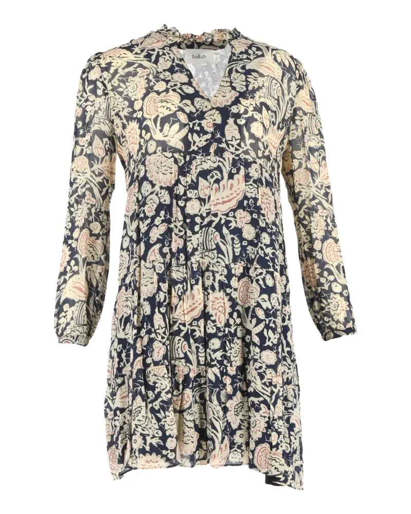 ba&sh Azure floral-print mini dress - Blau Blau
