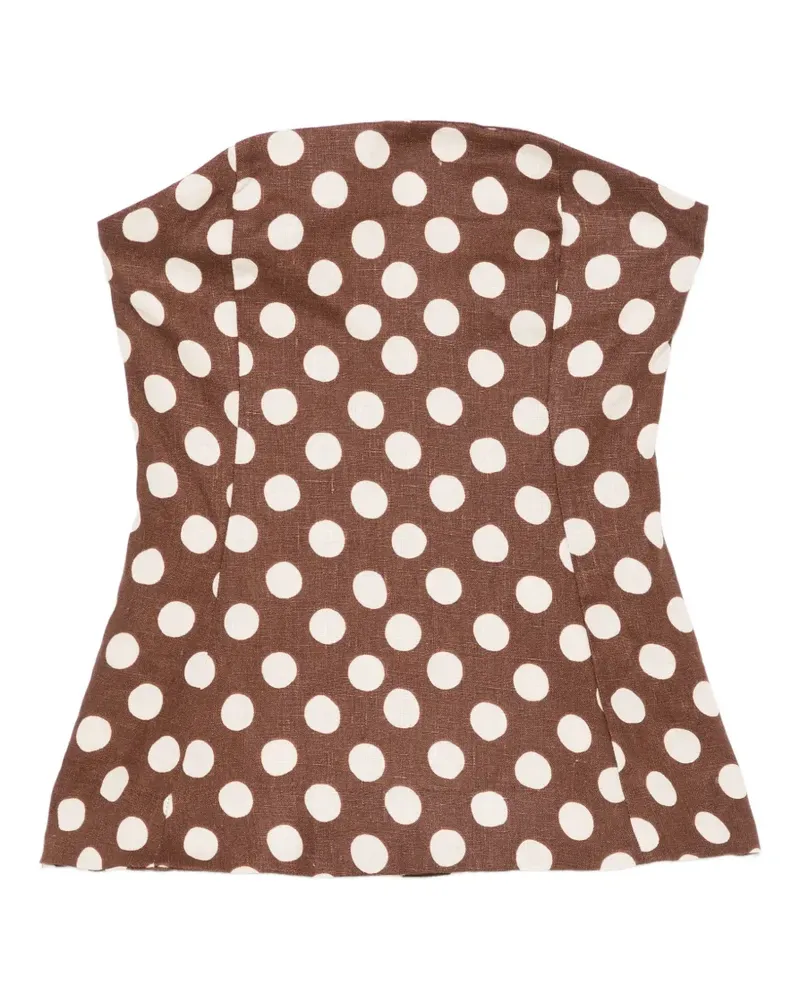 Faithfull The Brand Petro polka-dot bandeau top - Braun Braun