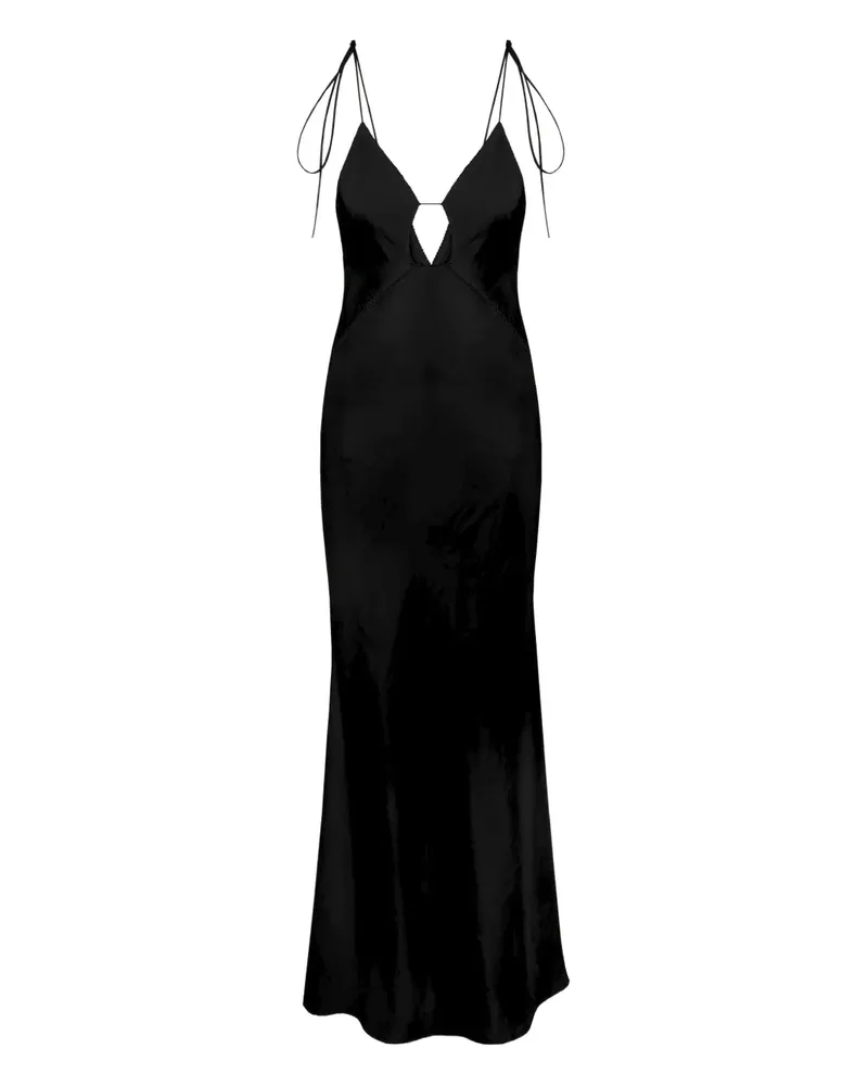 Anna October V-neck cut-out maxi dress - Schwarz Schwarz