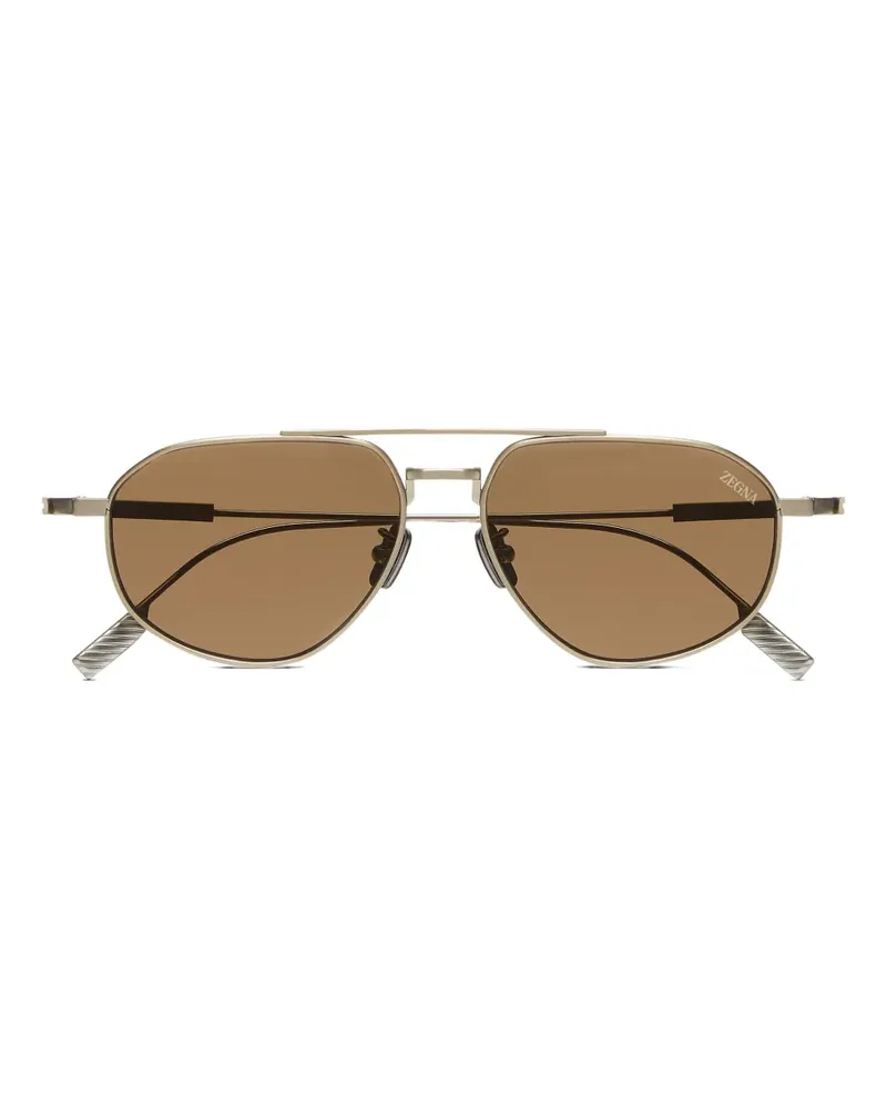 Ermenegildo Zegna Getönte Pilotenbrille - Gold Gold