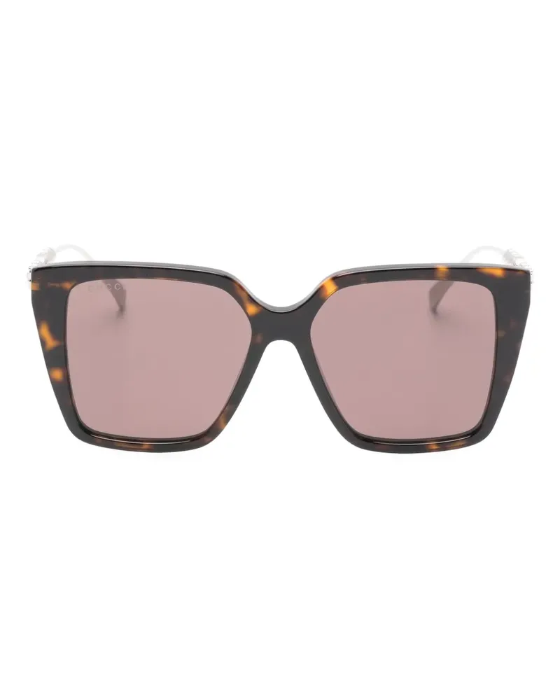 Gucci geometric chain sunglasses - Braun Braun