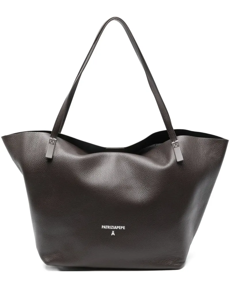 Patrizia Pepe Schultertasche mit Logo - Braun Braun