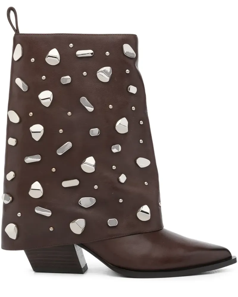 MARC ELLIS 65mm studded ankle boots - Braun Braun