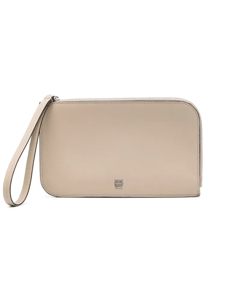 Totême Clutch mit Logo-Schild - Nude Nude
