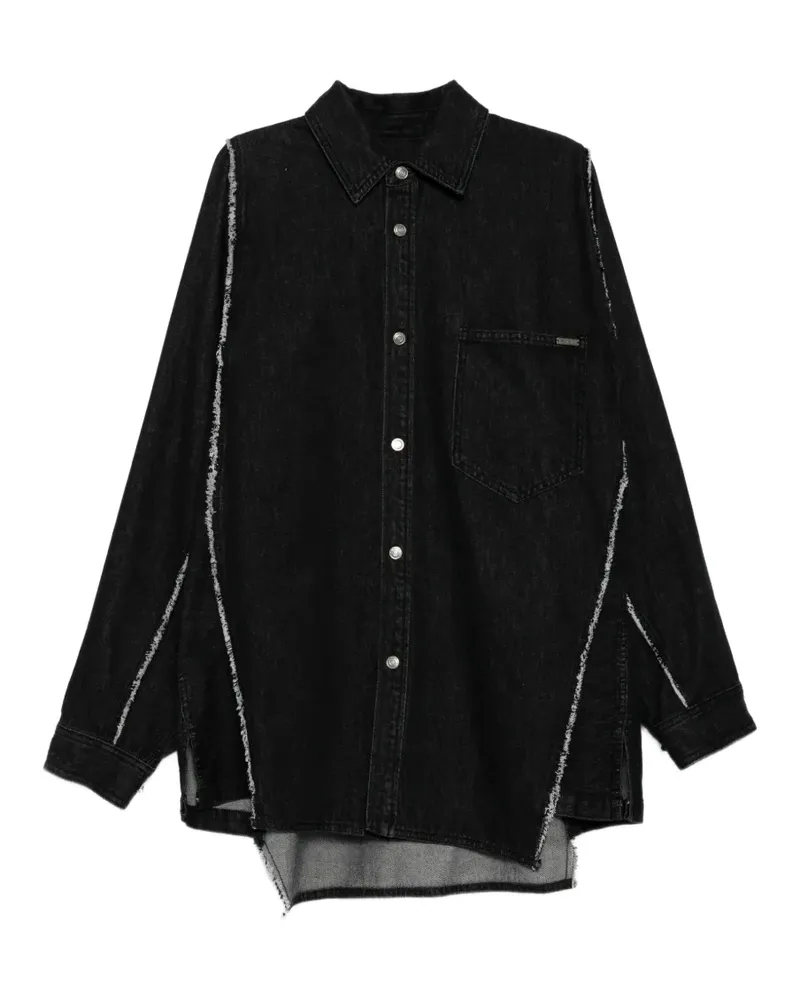 SONGZIO polyptych embroidered denim shirt - Schwarz Schwarz