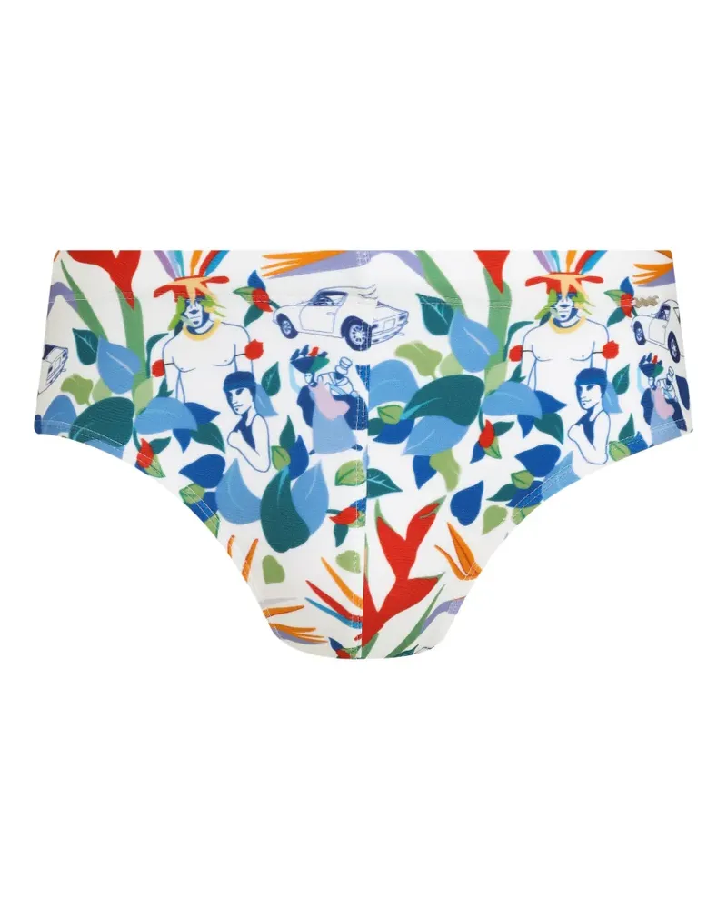 Amir Slama floral-print swimming trunks - Weiß Weiß