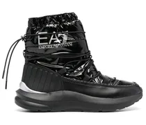 Gesteppte Schneestiefel mit Logo-Print - Schwarz
