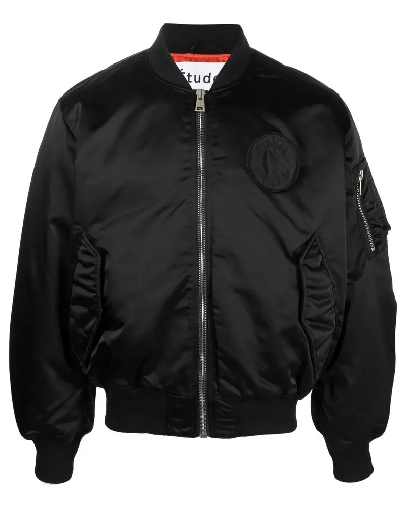 Études Studio Gefütterte Bomberjacke - Schwarz Schwarz