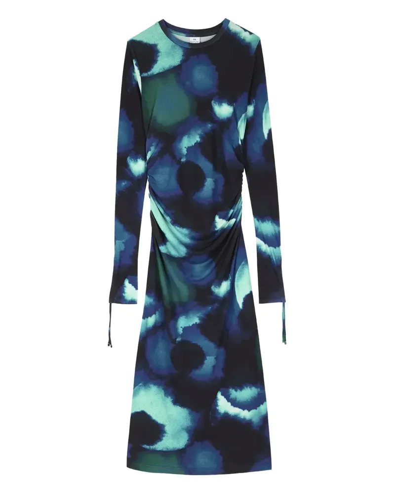 Paul Smith Midikleid mit abstraktem Print - Blau Blau