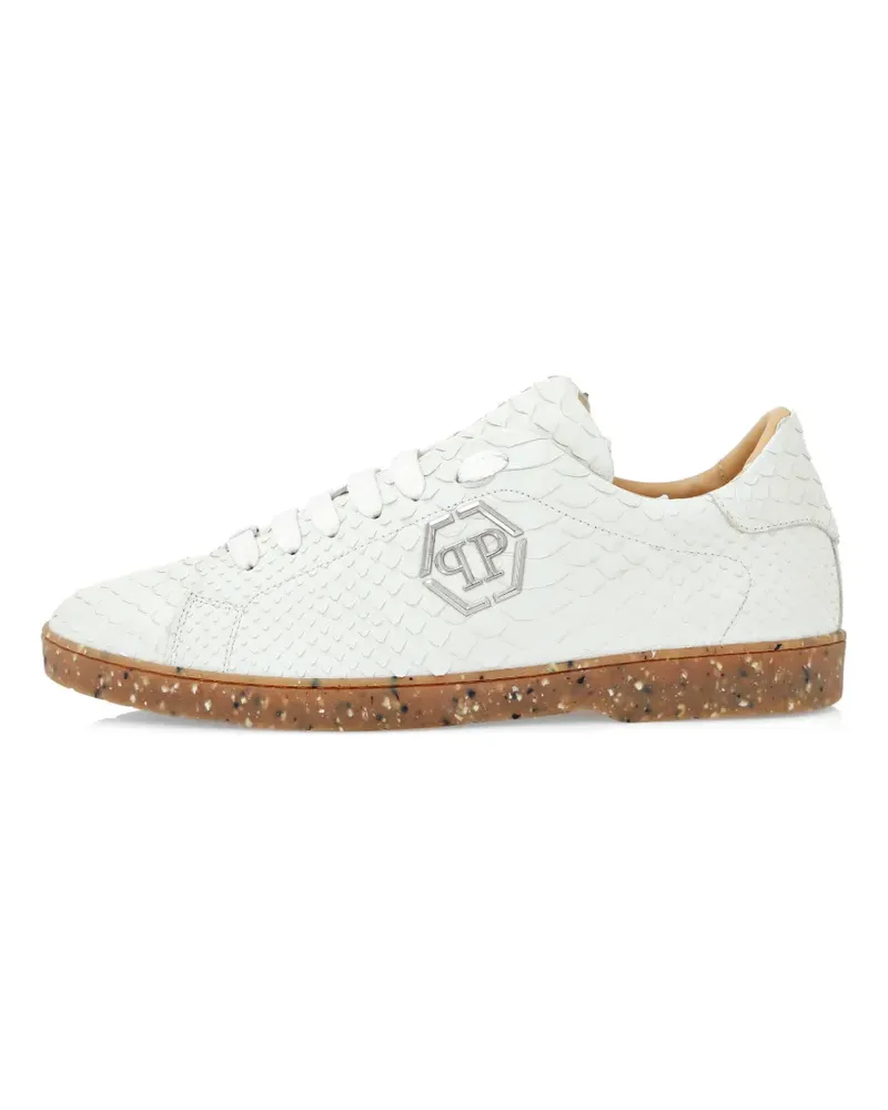 Philipp Plein python leather sneakers - Weiß Weiß