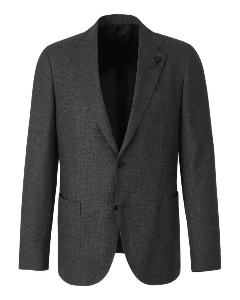 LARDINI Einreihiger Blazer mit Blumenpatch - Grau Grau