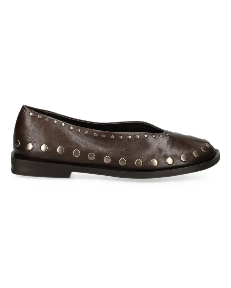 Elena Iachi Loafer mit Nieten - Braun Braun