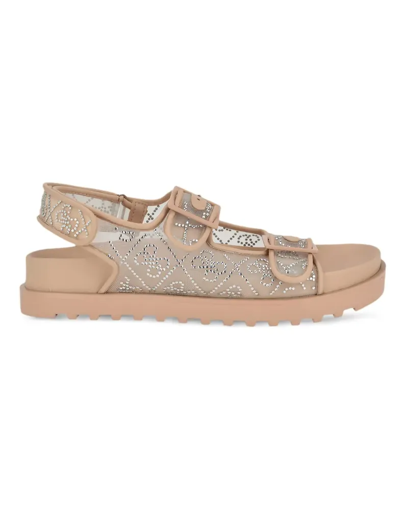 Guess Frella rhinestone-embellished mesh sandals - Nude Nude