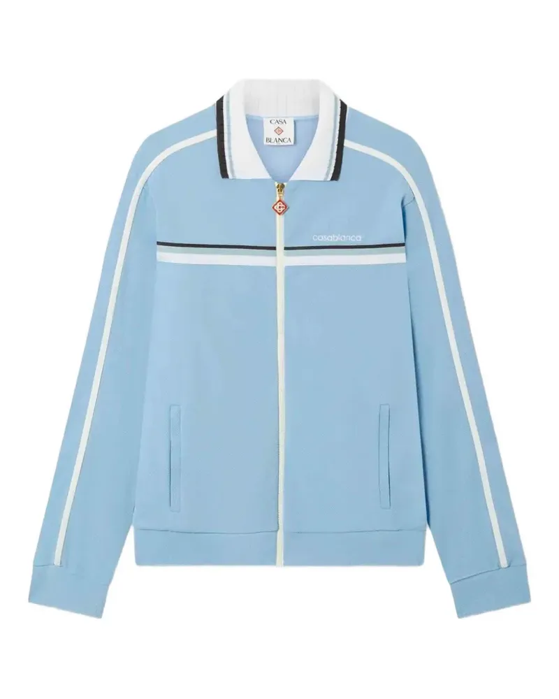 Casablanca Paris stripe-detail zip-up sweatshirt - Blau Blau