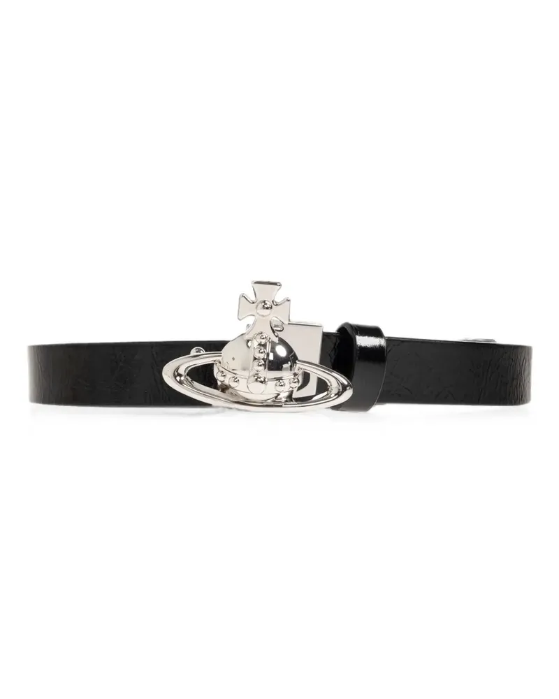 Vivienne Westwood Orb-plaque leather belt - Schwarz Schwarz