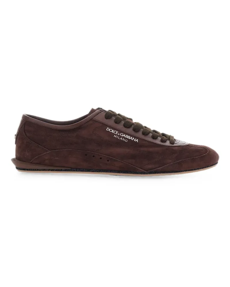 Dolce & Gabbana Sneakers aus Wildleder mit Logo-Detail - Braun Braun