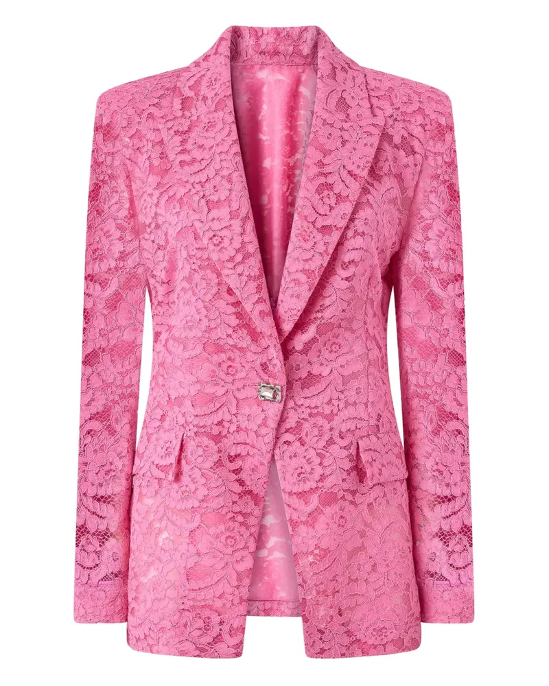 Pinko 2007 einreihige Jacke mit Spitze - Rosa Rosa