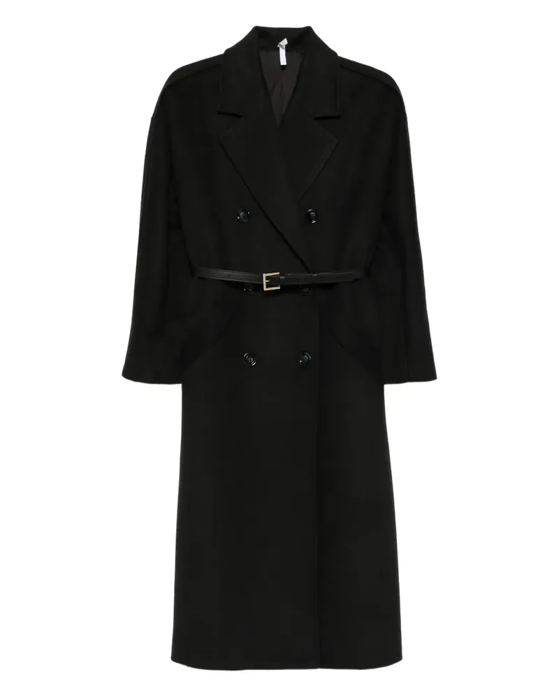 IMPERIAL Doppelreihiger Mantel mit Gürtel - Schwarz Schwarz