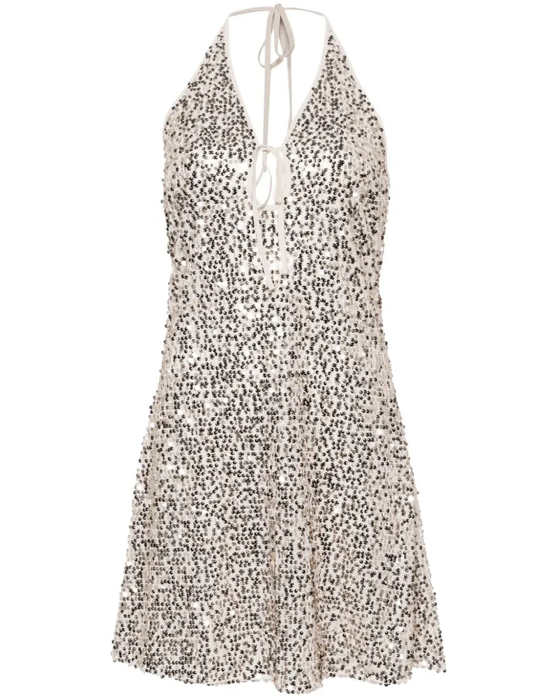ROTATE Birger Christensen Minikleid mit Pailletten - Nude Nude