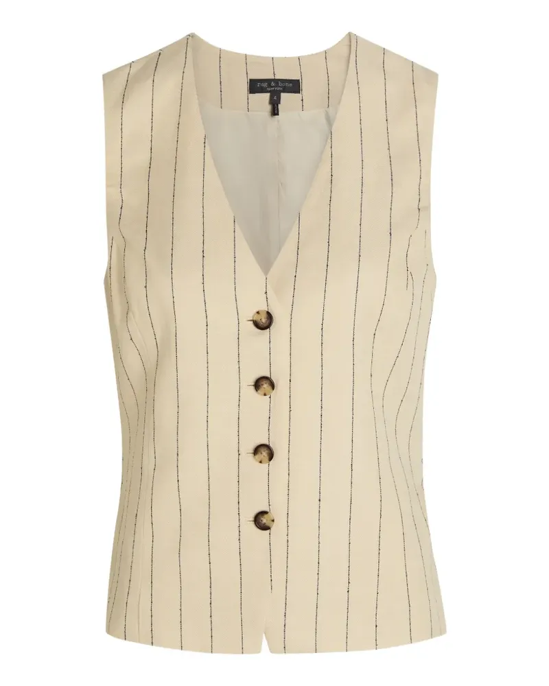Rag & Bone striped buttoned vest - Nude Nude