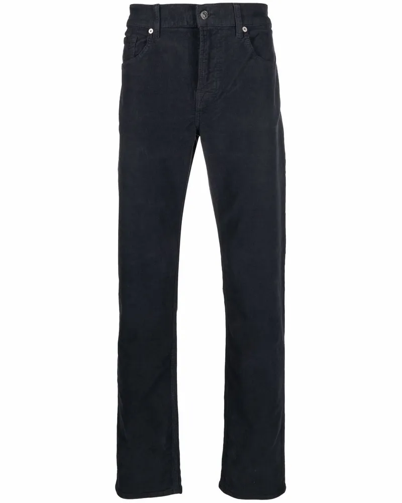 7 for all mankind Halbhohe Straight-Leg-Jeans - Blau Blau