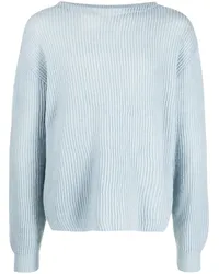 AURALEE Gerippter Strickpullover Blau