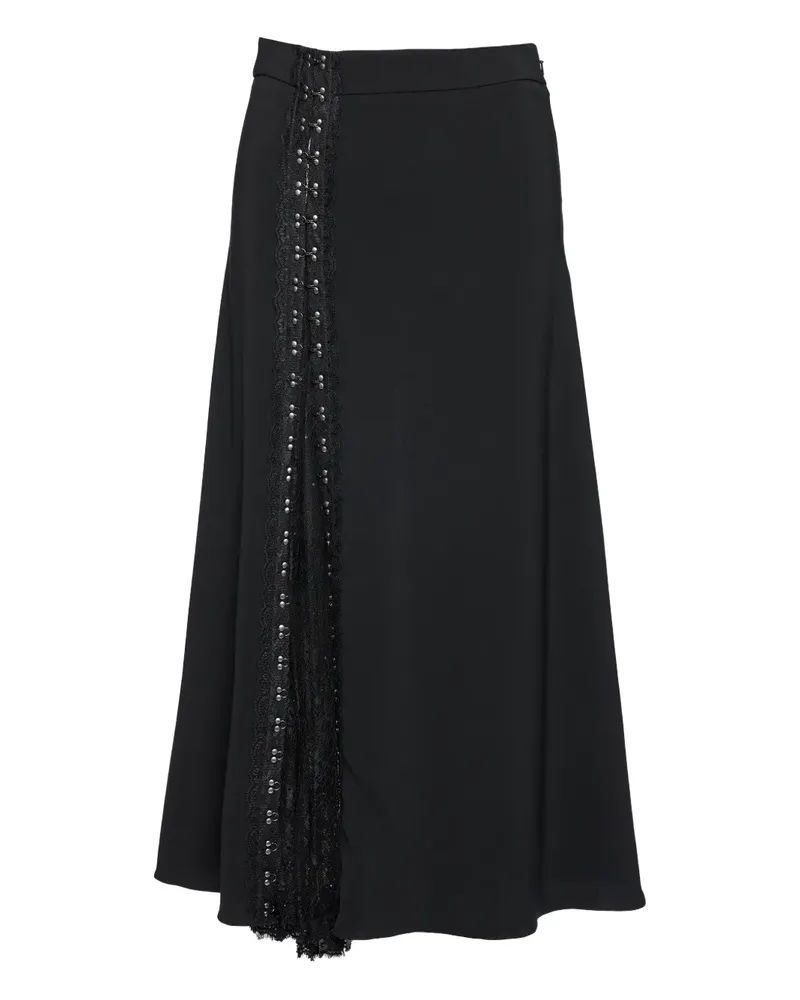 NISSA lace-trim midi kirt - Schwarz Schwarz
