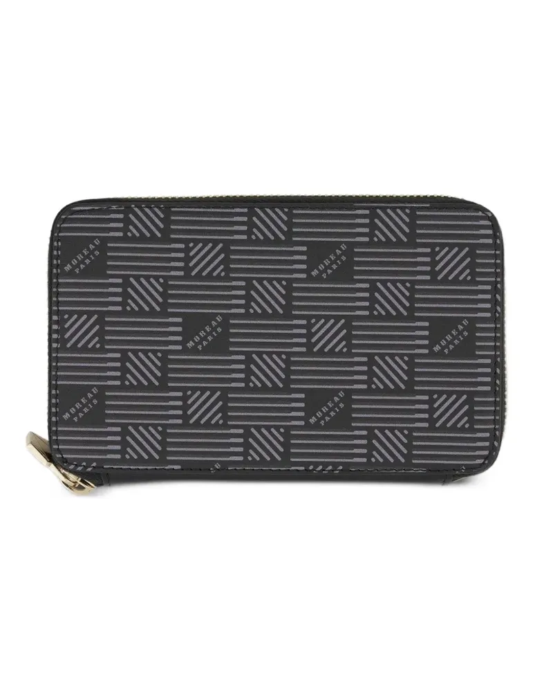 Moreau Paris logo-print continental wallet - Schwarz Schwarz