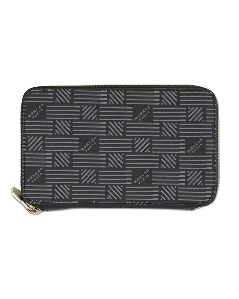 Moreau Paris logo-print continental wallet - Schwarz Schwarz