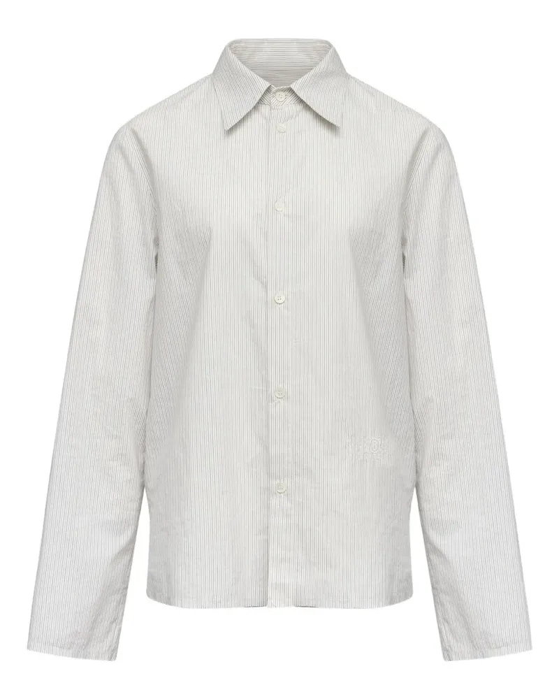 Maison Margiela Gestreiftes Hemd - Weiß Weiß