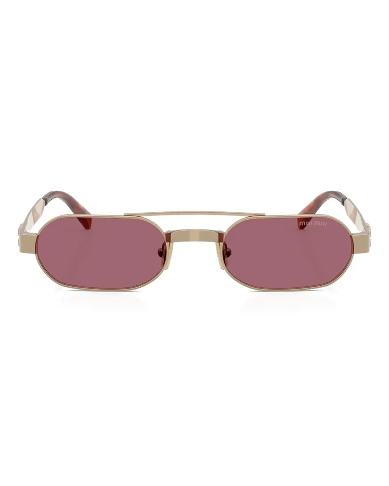 Miu Miu Sonnenbrille mit eckigem Gestell - Gold Gold