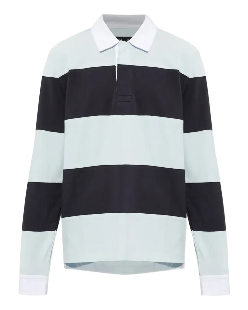 Rag & Bone Gestreiftes Poloshirt - Blau Blau