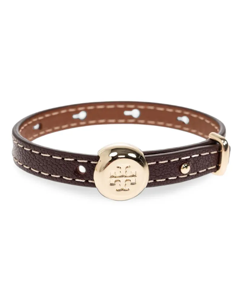 Tory Burch Icon Lederarmband mit Schnallenverschluss - Gold Gold