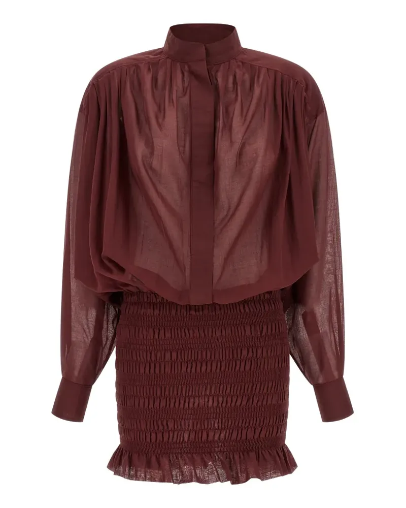 ANDAMANE Rania smocked ruffled mini dress - Rot Rot