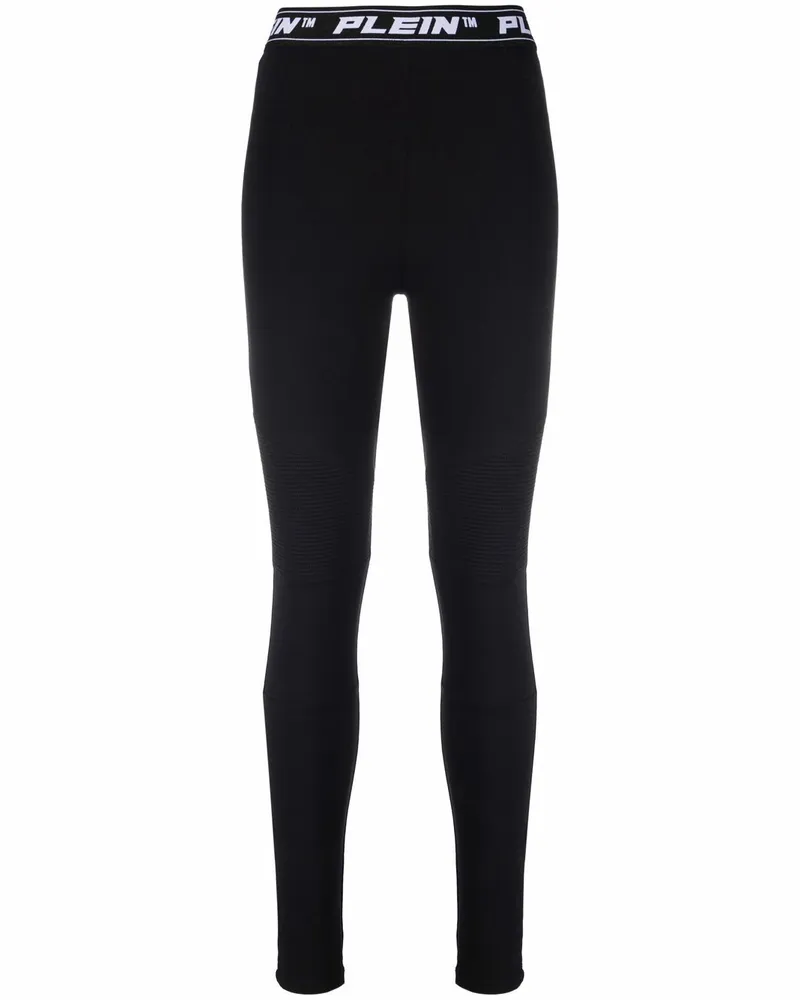 Philipp Plein Leggings mit Logo-Bund - Schwarz Schwarz