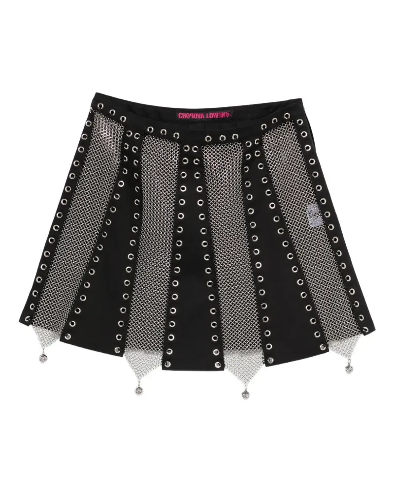 CHOPOVA LOWENA Titan eyelet mini skirt - Schwarz Schwarz