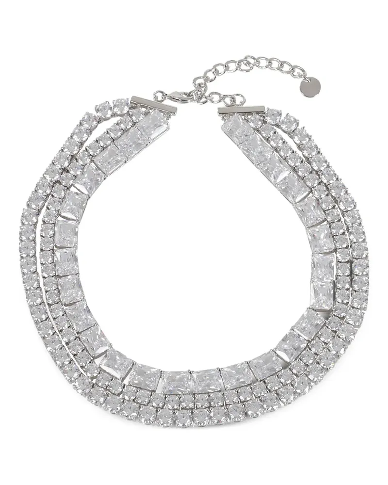 Self-Portrait Choker mit Kristallen - Silber Silber