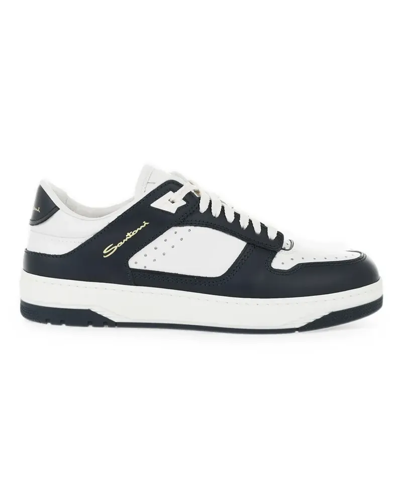 Santoni Perforierte Sneakers - Weiß Weiß