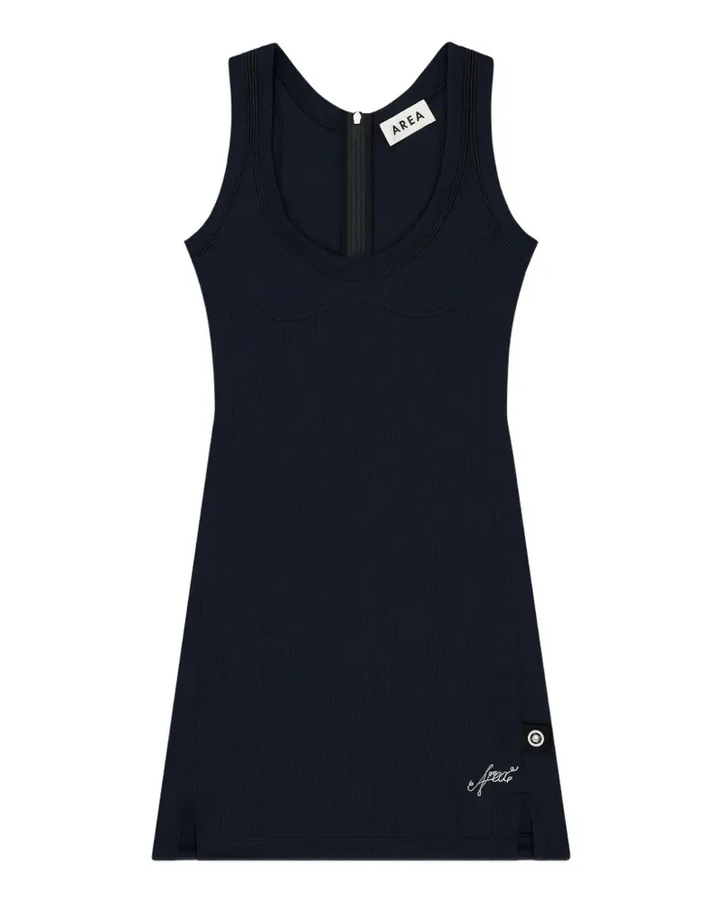 Area logo-embroidered mini dress - Schwarz Schwarz