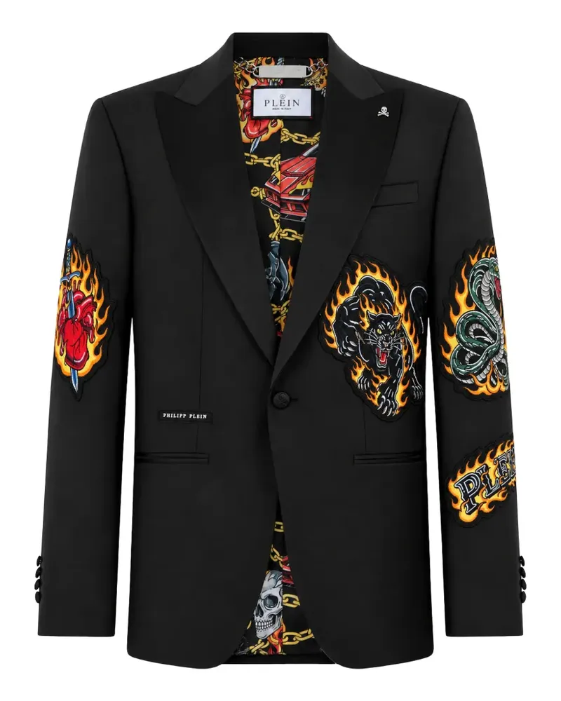 Philipp Plein Sakko mit steigendem Revers - Schwarz Schwarz